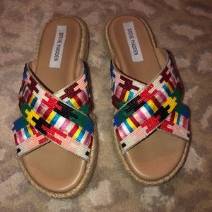 Steve Madden Beaded Slip On Sandals